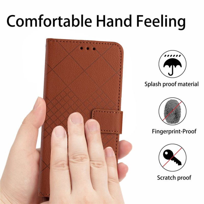 Folio Deksel Til Xiaomi Redmi Note 13 4g Strappy Diamond-mønster