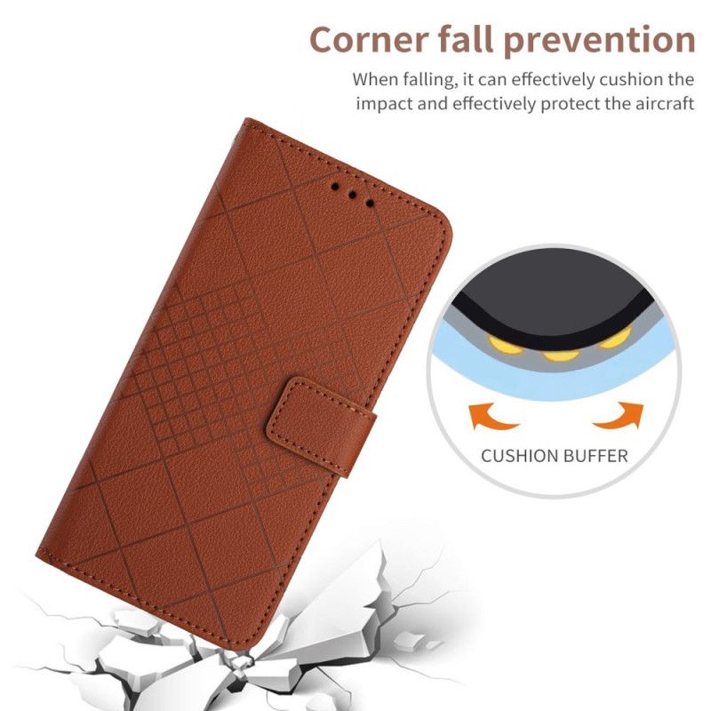 Folio Deksel Til Xiaomi Redmi Note 13 4g Strappy Diamond-mønster