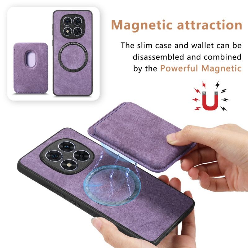 Deksel Xiaomi Redmi Note 14 Pro 5g Avtakbar Kortholder I Læreffekt Beskyttelse Deksel