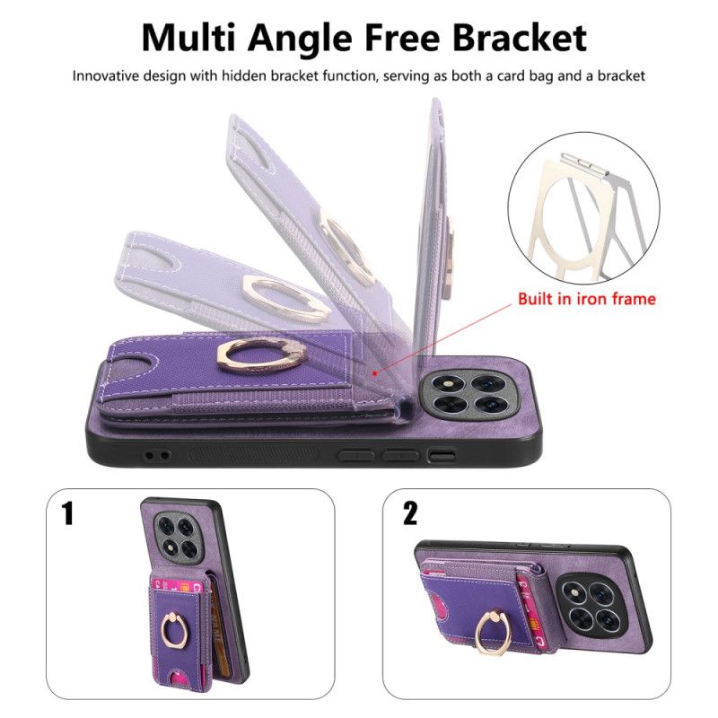 Deksel Xiaomi Redmi Note 14 Pro 5g Mobildeksel Magnetisk Kortholder Med Vertikal Klaff