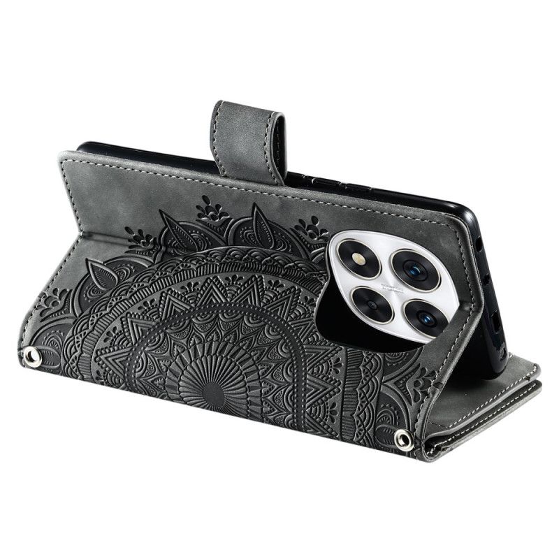 Etui Xiaomi Redmi Note 14 Pro 5g Mandala Semsket Skinneffekt Lommebok Beskyttelse Deksel