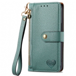 Folio Deksel Til Xiaomi Redmi Note 14 Pro 5g Hjertemønster Rfid-blokkering