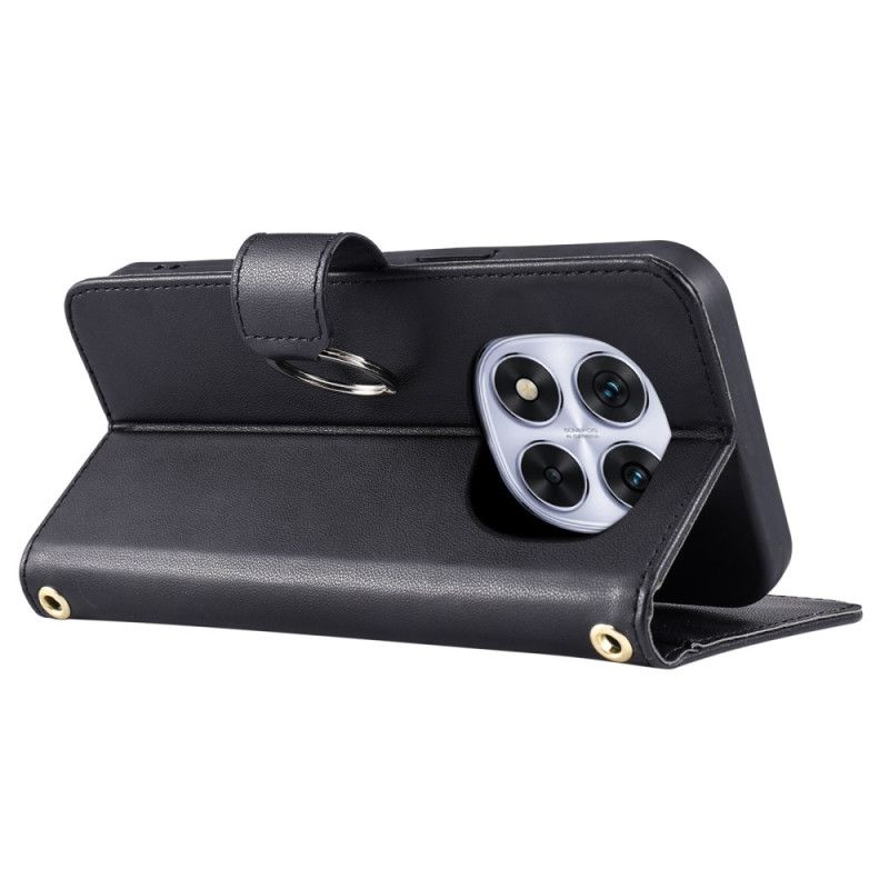 Folio Deksel Til Xiaomi Redmi Note 14 Pro 5g Vattert Med Stropp Og Skulderstropp