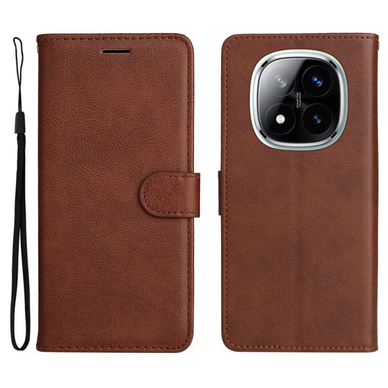 Folio Deksel Xiaomi Redmi Note 14 Pro 5g Ensfarget Kunstskinn Beskyttelse Deksel