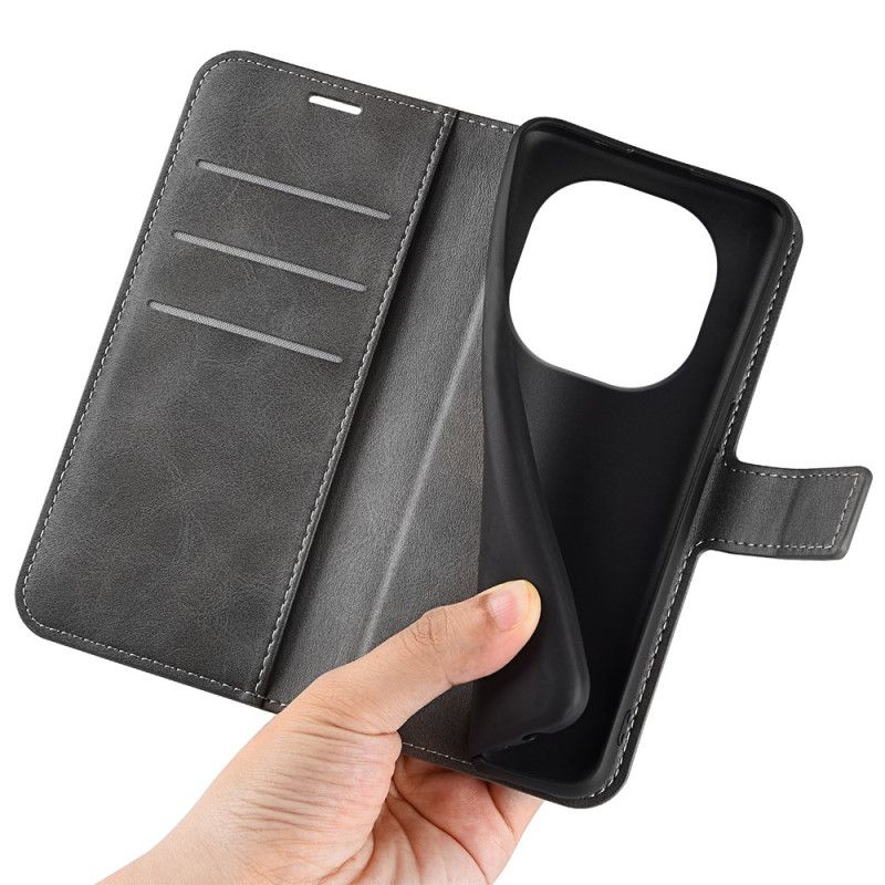 Folio Deksel Xiaomi Redmi Note 14 Pro 5g Lærstil Beskyttelse Deksel