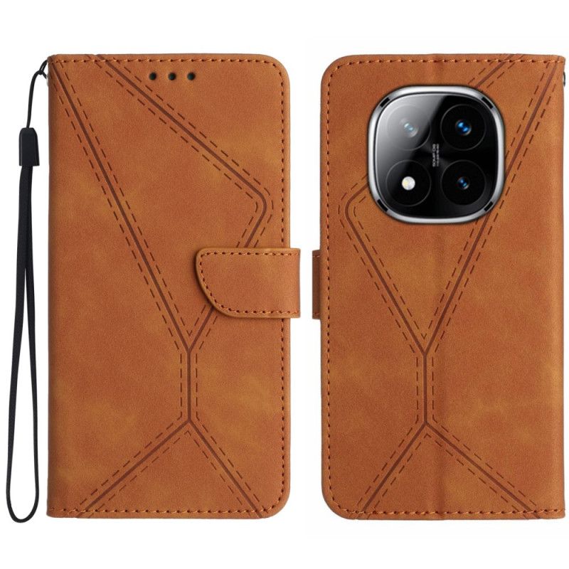 Folio Deksel Xiaomi Redmi Note 14 Pro 5g Linjer Og Streker Med Stropp