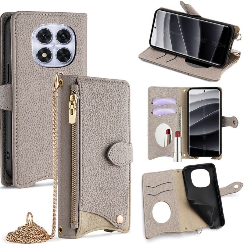 Folio Deksel Xiaomi Redmi Note 14 Pro 5g Lommebok Med Kjede