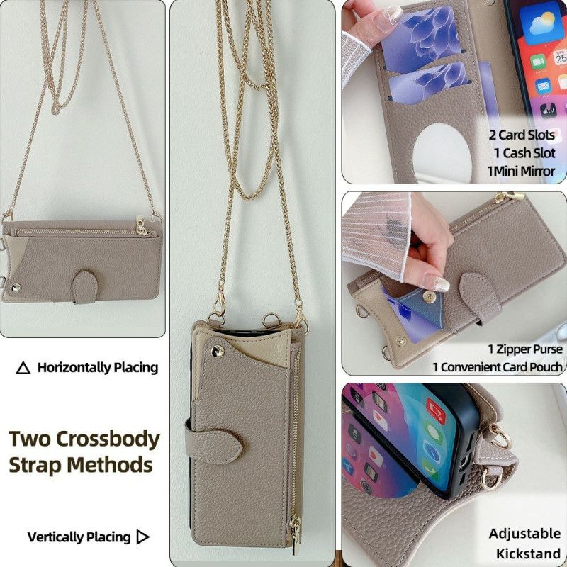 Folio Deksel Xiaomi Redmi Note 14 Pro 5g Lommebok Med Kjede