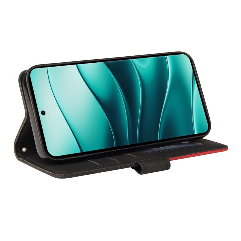 Folio Deksel Xiaomi Redmi Note 14 Pro 5g Tofargede Bølgete Linjer Beskyttelse Deksel