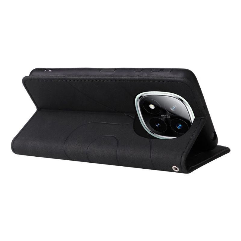 Folio Deksel Xiaomi Redmi Note 14 Pro 5g Tofargede Bølgete Linjer Beskyttelse Deksel