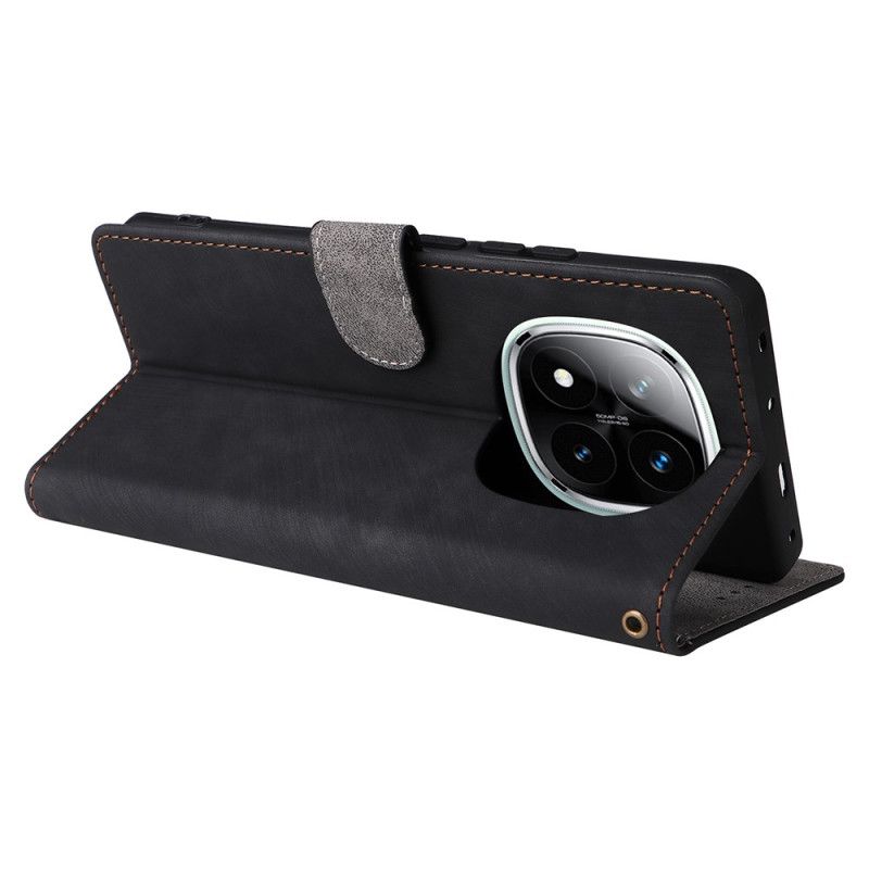 Folio Deksel Xiaomi Redmi Note 14 Pro 5g Variant Av Semsket Skinn