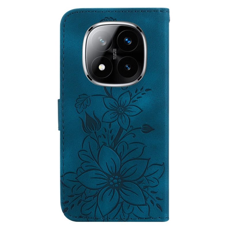 Lærdeksel Folio Deksel Xiaomi Redmi Note 14 Pro 5g Liljemønster