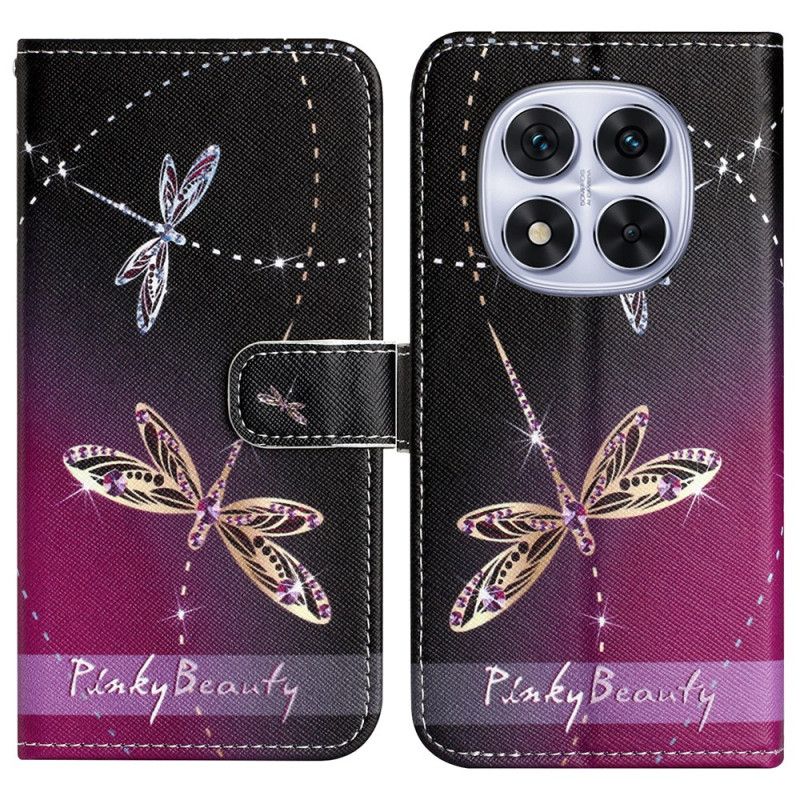 Lærdeksel Folio Deksel Xiaomi Redmi Note 14 Pro 5g Mobildeksel Øyenstikkere