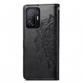 Folio Deksel Til Xiaomi 11T / 11T Pro Anti-fall Mandala-relieff I Kunstskinn