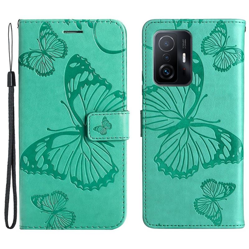 Folio Deksel Til Xiaomi 11T / 11T Pro Støttefunksjon Sommerfugler