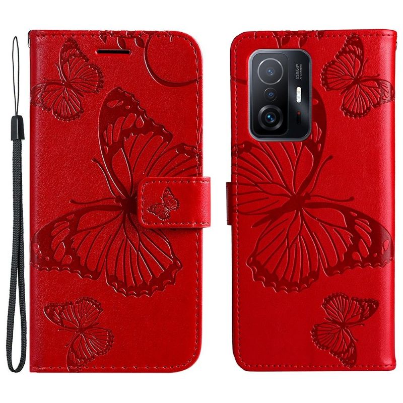 Folio Deksel Til Xiaomi 11T / 11T Pro Støttefunksjon Sommerfugler