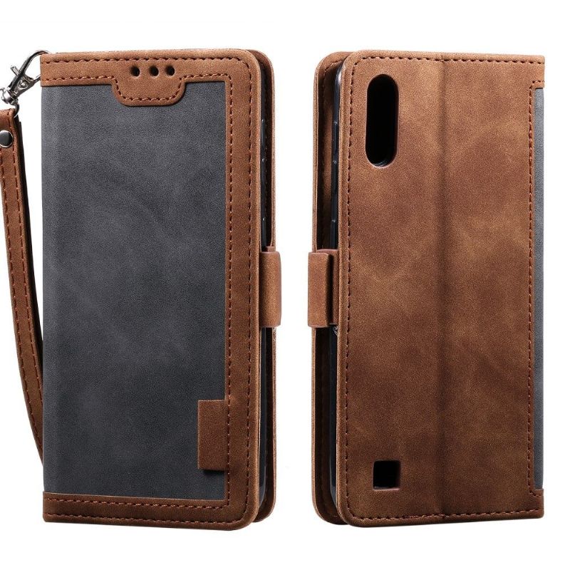 Folio Deksel Til Samsung Galaxy A10 Med Kjede Vintage Kortholder