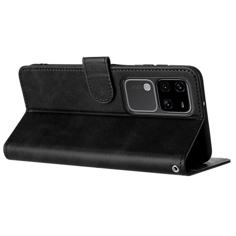 Folio Deksel Til Vivo V30 5g Læreffekt Med Rem