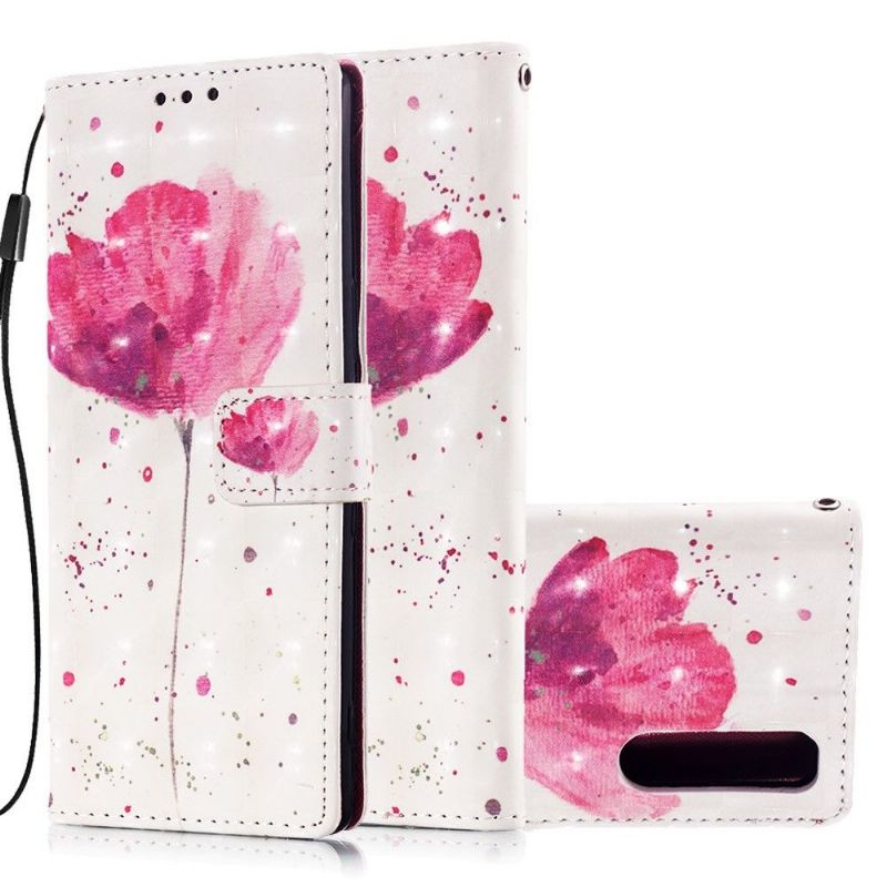 Folio Deksel Til Sony Xperia 5 Rosa Blomst