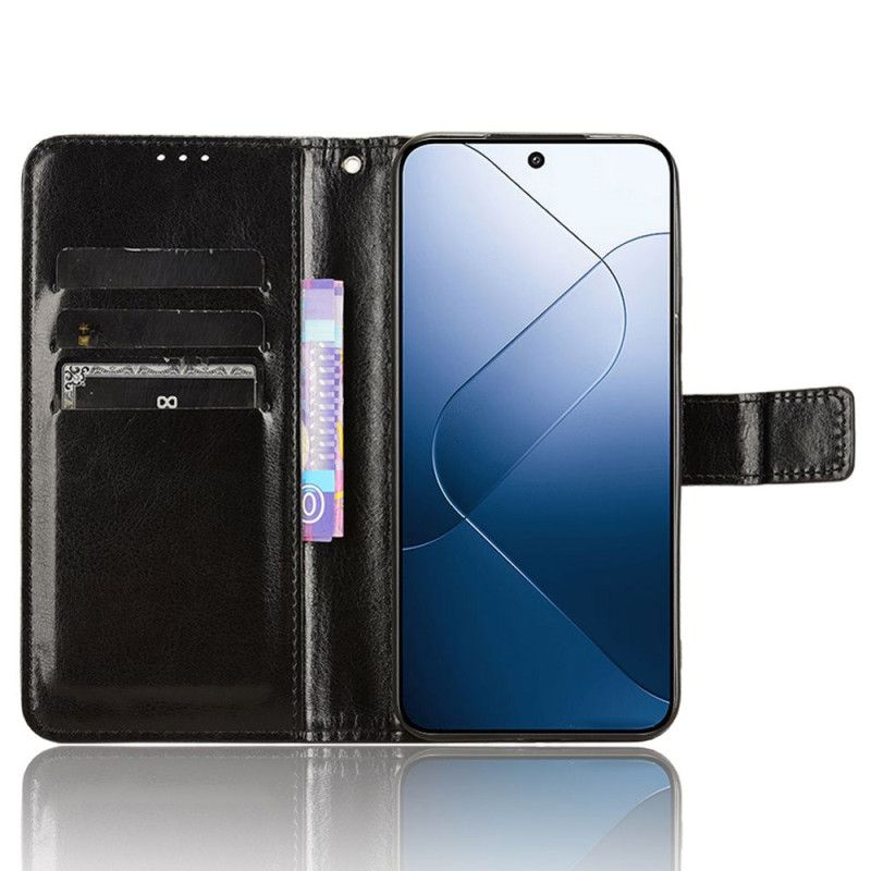Folio Deksel Til Xiaomi 14 Prangende Kunstskinn Med Stropp