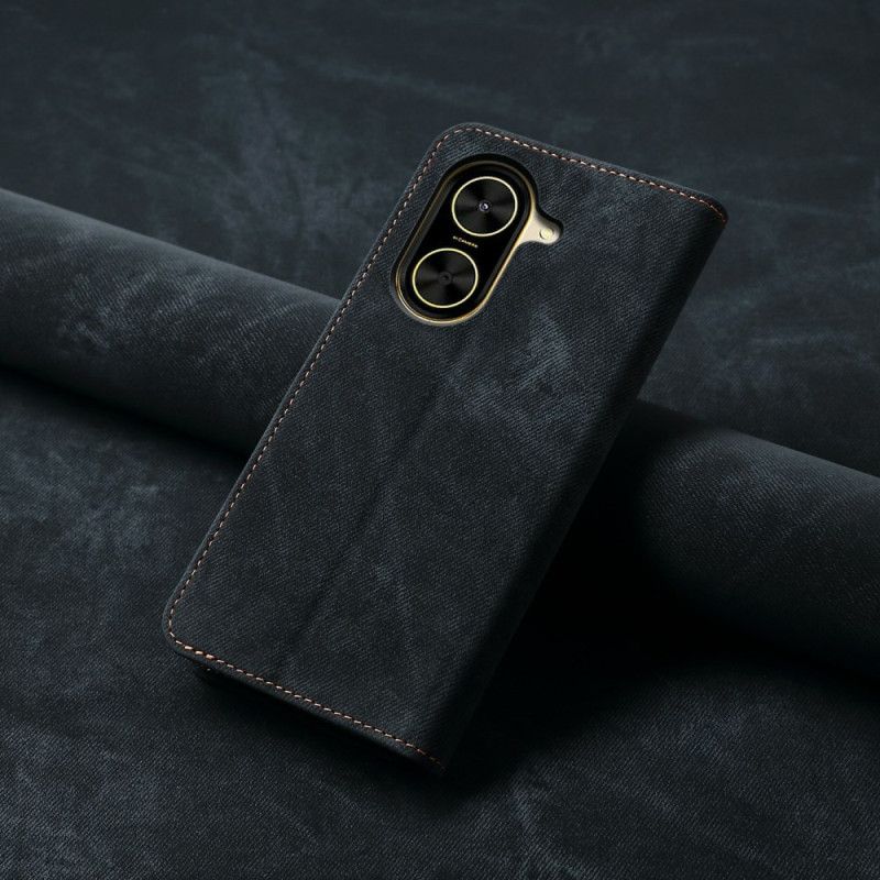 Folio Deksel Lær Poco C71 Mobildeksel Denimstoff