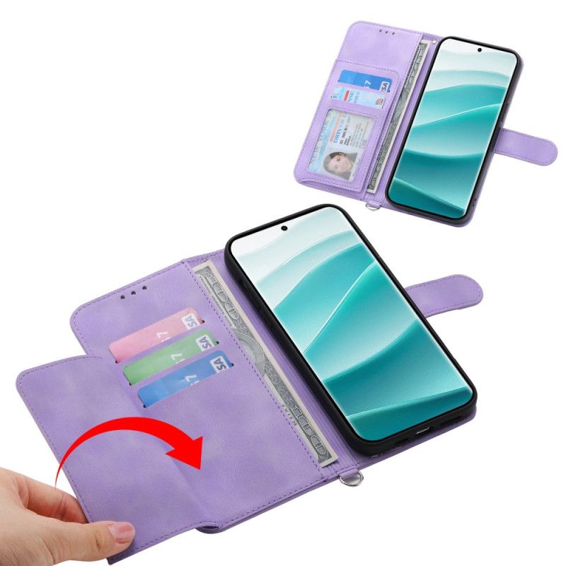 Folio Deksel Poco C71 Blomsterblonder Med Snor Og Skulderstropp