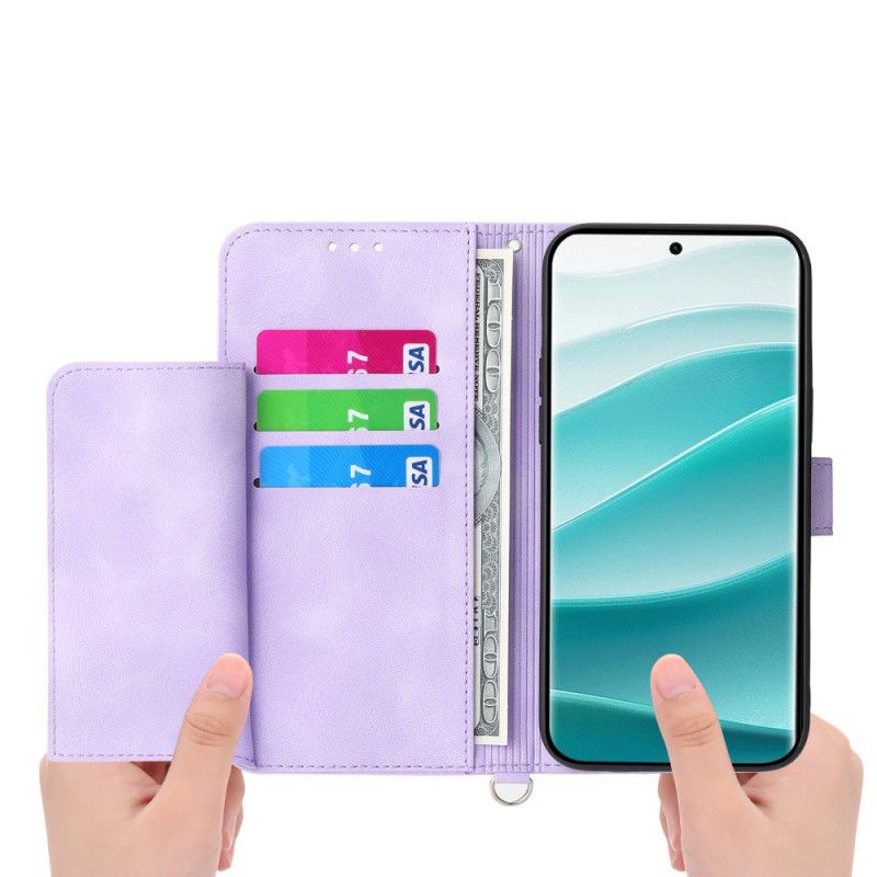 Folio Deksel Poco C71 Blomsterblonder Med Snor Og Skulderstropp