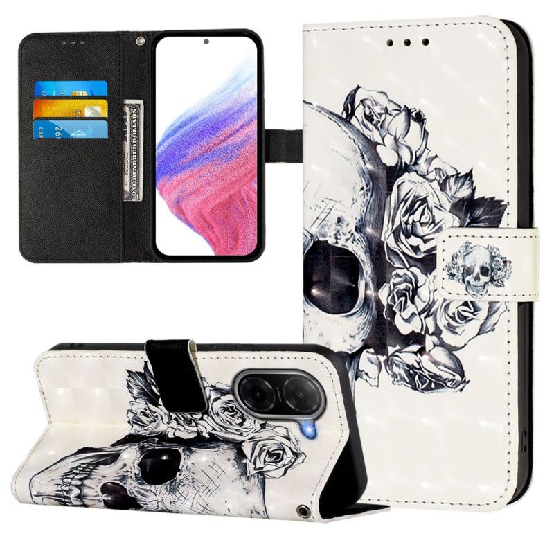 Folio Deksel Poco C71 Blomsterhodeskalle