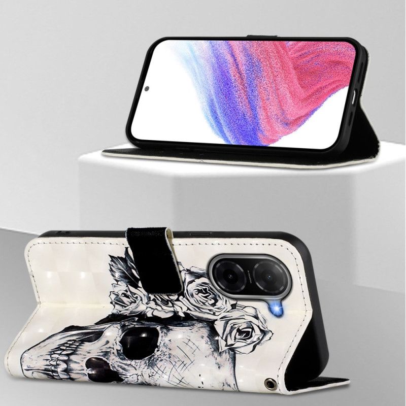 Folio Deksel Poco C71 Blomsterhodeskalle