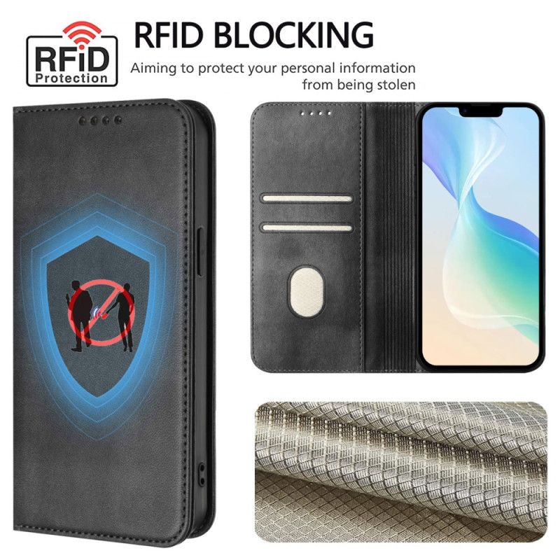 Folio Deksel Poco C71 Retro Design Rfid-beskyttelse