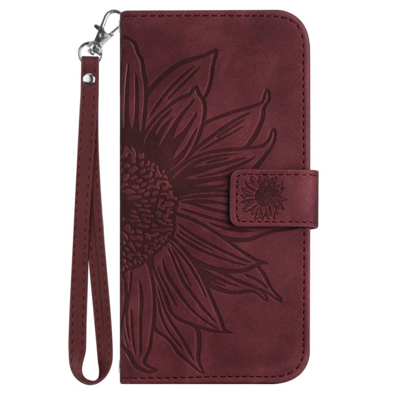 Folio Deksel Poco C71 Solsikketrykk Med Stropp Beskyttelse Deksel