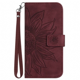 Folio Deksel Poco C71 Solsikketrykk Med Stropp Beskyttelse Deksel