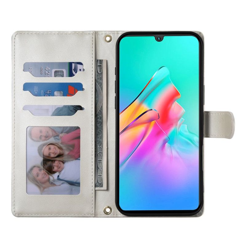 Folio Deksel Poco C71 Vattert Med Stropp Og Skulderstropp