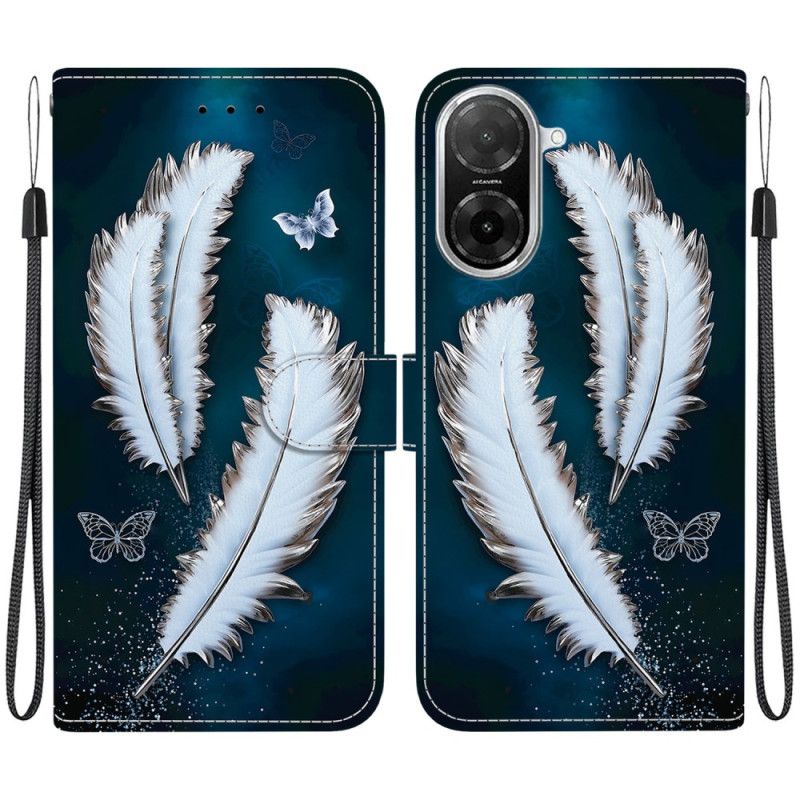 Folio Deksel Til Poco C71 Hvite Fjær