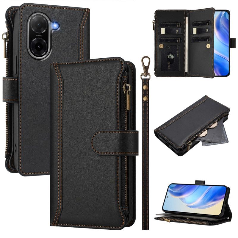 Folio Deksel Til Poco C71 Lommebok Med 9 Kortspor Og Snor