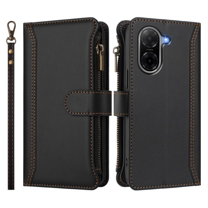 Folio Deksel Til Poco C71 Lommebok Med 9 Kortspor Og Snor