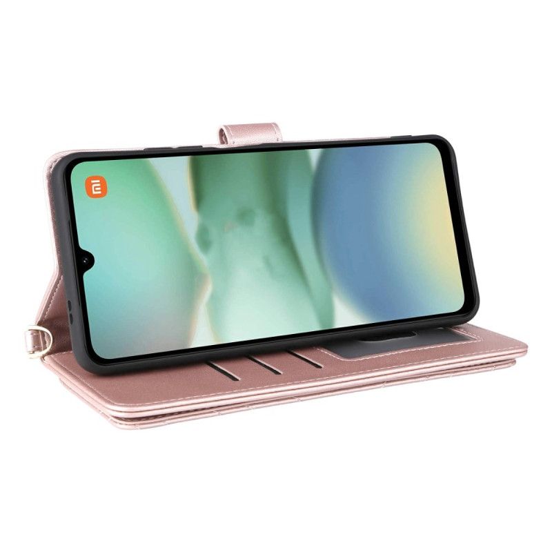 Folio Deksel Til Poco C71 Vattert Lommebok Med Stropp Og Skulderstropp