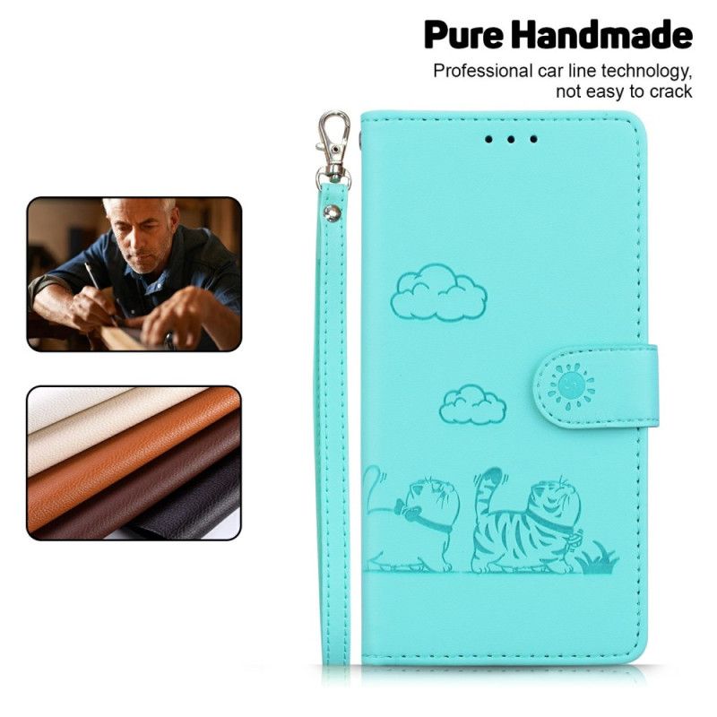 Lærdeksel Folio Deksel Poco C71 Mobildeksel Catwalk