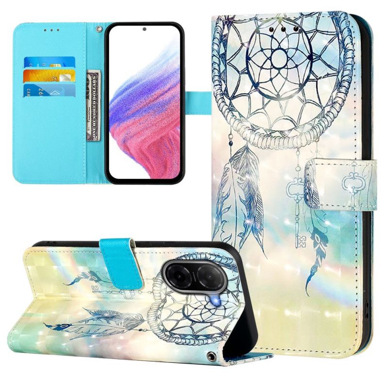 Lærdeksel Folio Deksel Poco C71 Mobildeksel Drømmefanger I Akvarell