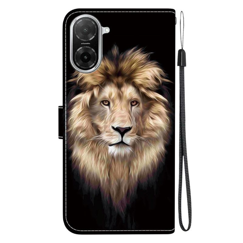 Lærdeksel Folio Deksel Poco C71 Mobildeksel Løve