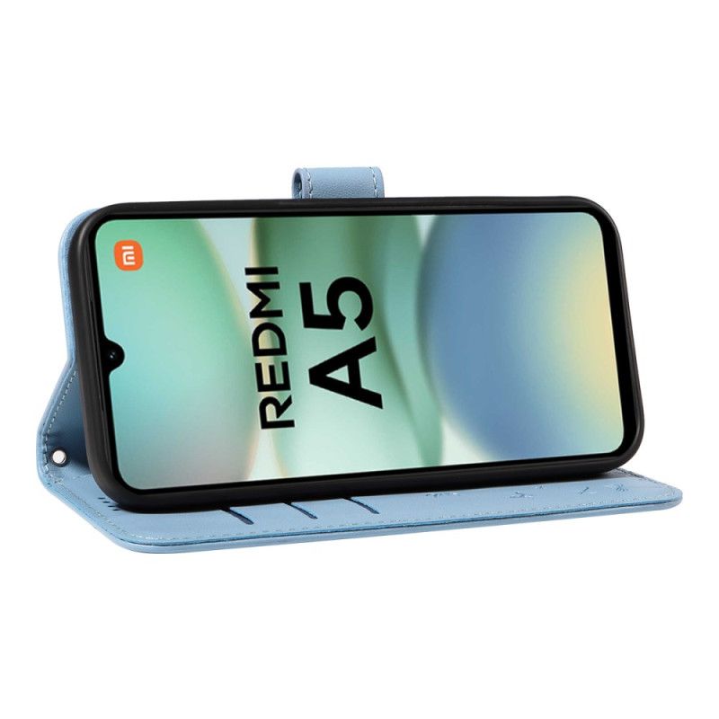 Lærdeksel Folio Deksel Poco C71 Mobildeksel Løvetanntrykk Med Stropp