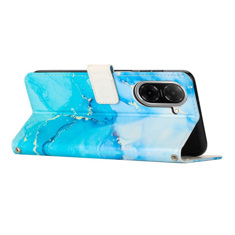 Lærdeksel Folio Deksel Poco C71 Mobildeksel Marmordesign