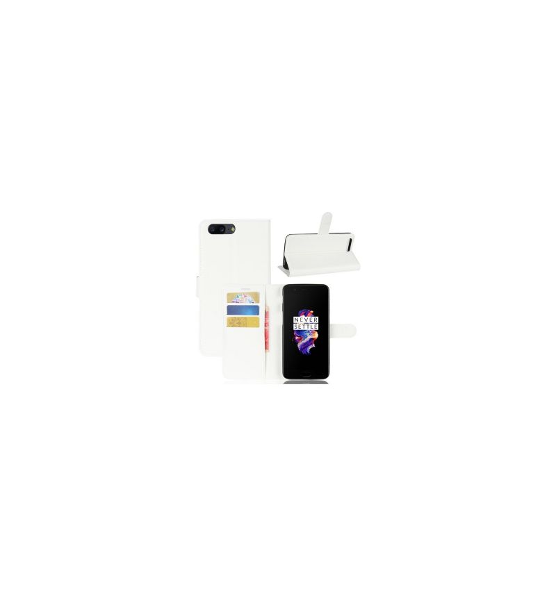 Folio Deksel Til OnePlus 5 Skinnstil