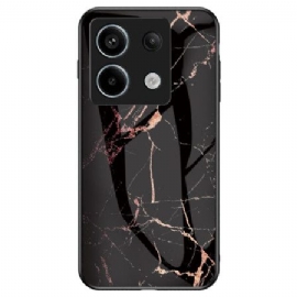Deksel Xiaomi Redmi Note 13 Pro 5g Svart Og Gull Marmor Herdet Glass