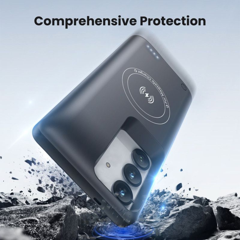 10000mah Eksternt Batterideksel For Samsung Galaxy S25 / S24 Med Magnetisk Feste