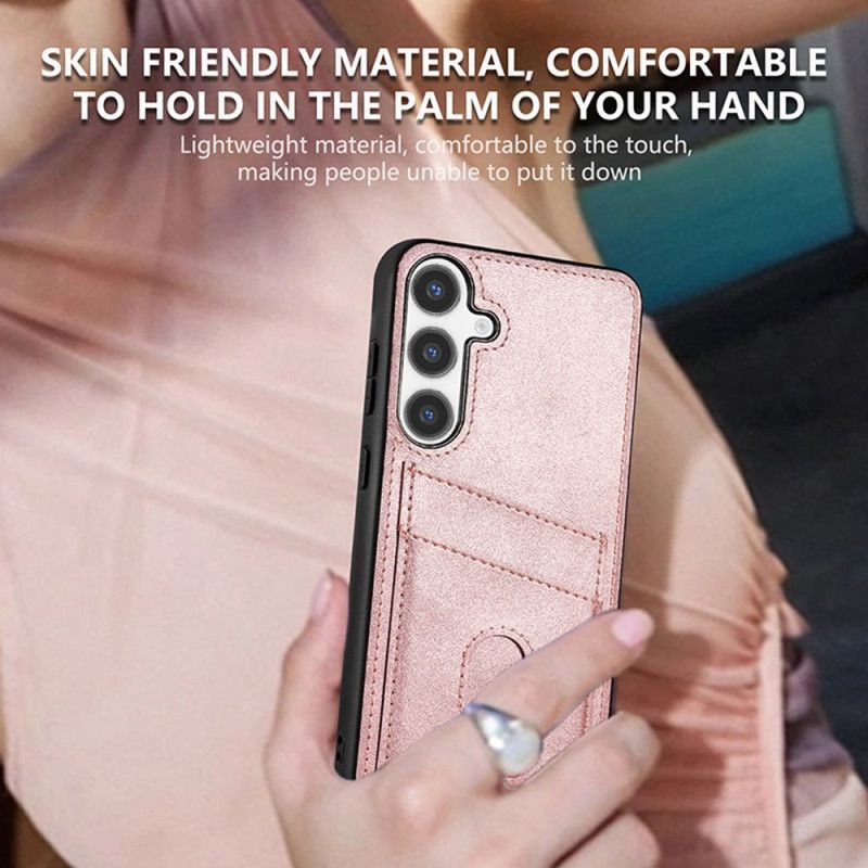 Deksel Samsung Galaxy S25 5g Kortholder I Teksturert Skinn