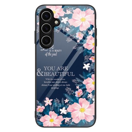 Deksel Samsung Galaxy S25 5g Mobildeksel Rosa Blomster Herdet Glass