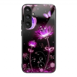 Deksel Til Samsung Galaxy S25 5g Blomster Og Sommerfugler I Herdet Glass