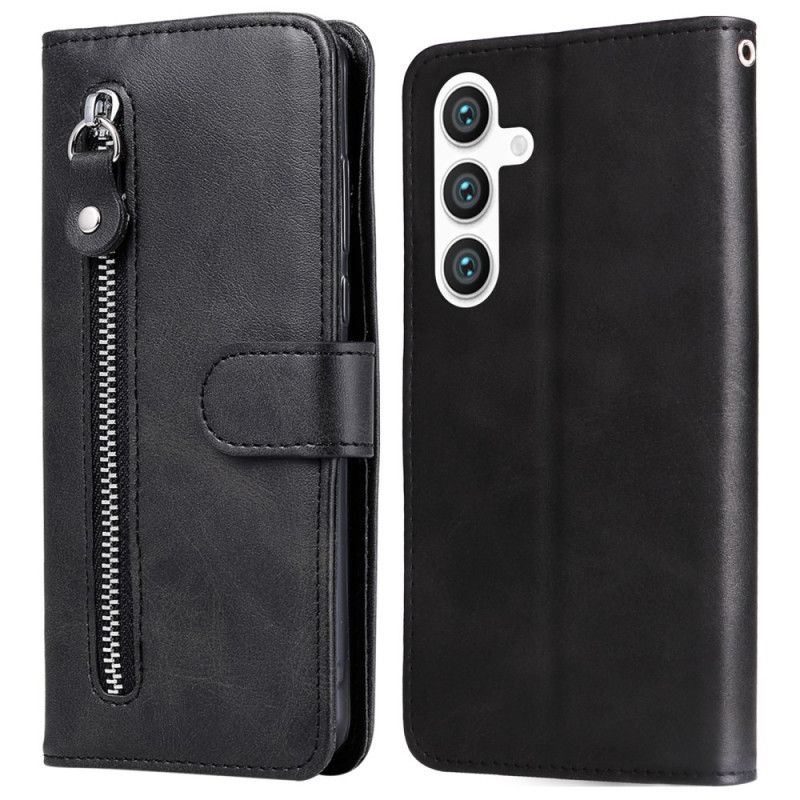 Folio Deksel Samsung Galaxy S25 5g Lommebok Med Glidelås Beskyttelse Deksel