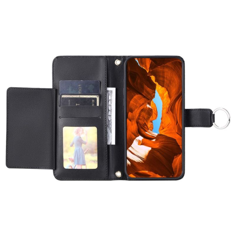 Folio Deksel Samsung Galaxy S25 5g Sirkulær Ring Og Stropper